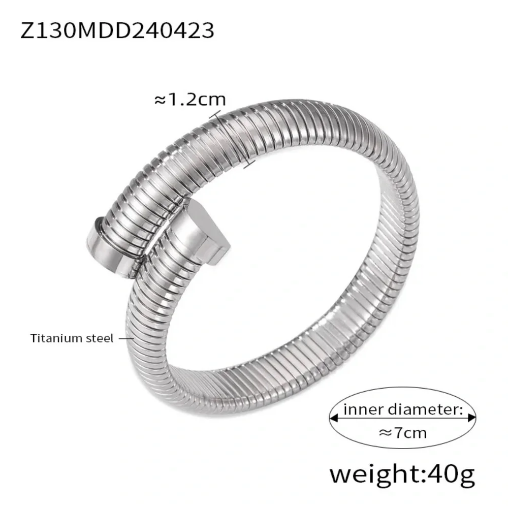 Gold plated-Stainless Steel Snake Style Bangle - Picture 3 of 3